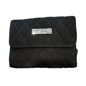 Vera Bradley Black Quilted Wallet Leopard  Print